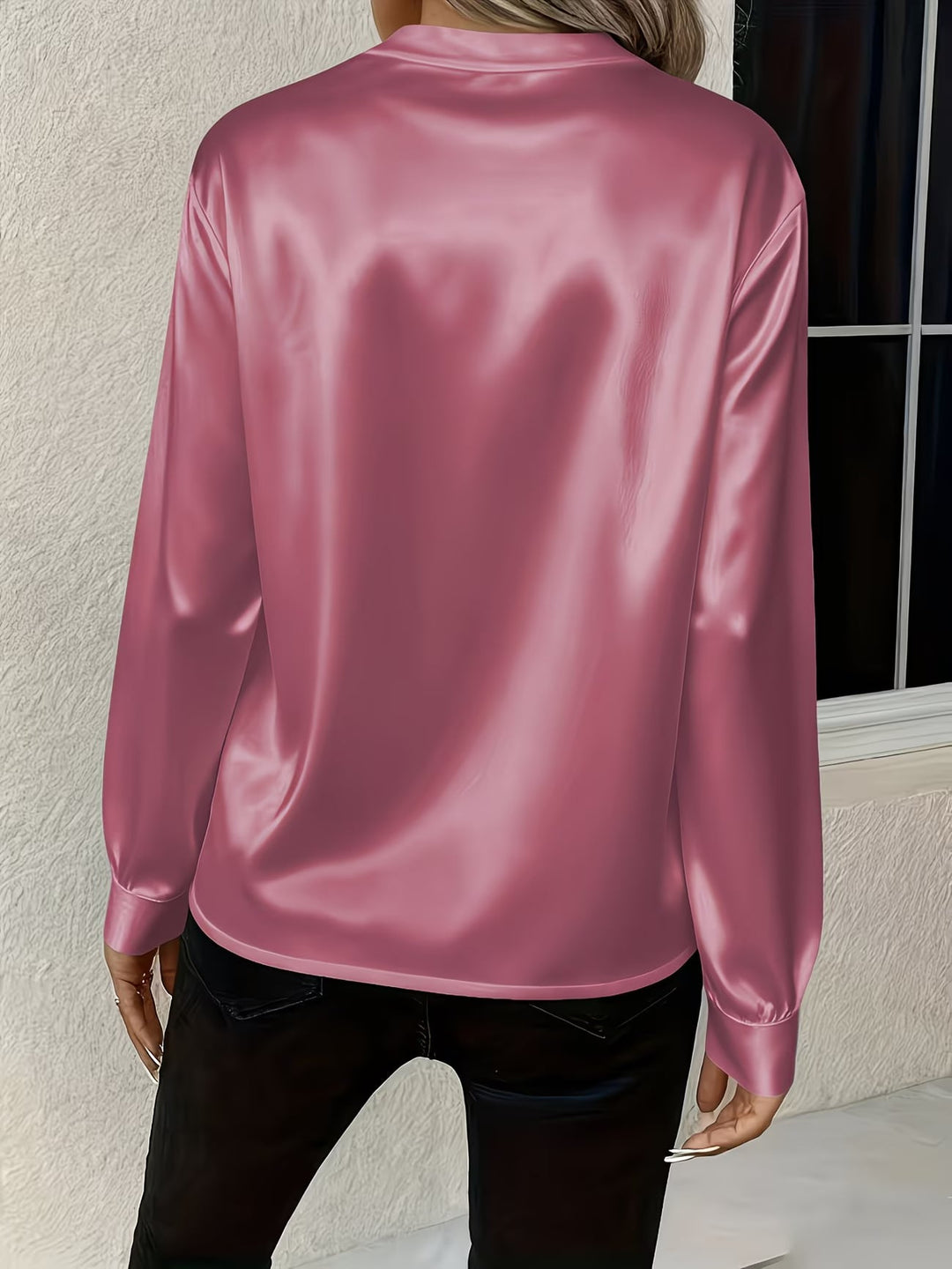 Ronika - Blusa De Manga Larga Con Cuello En V