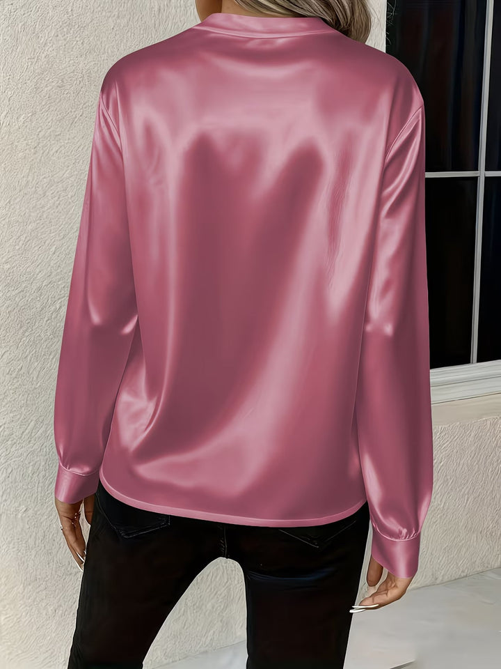 Ronika - Blusa De Manga Larga Con Cuello En V