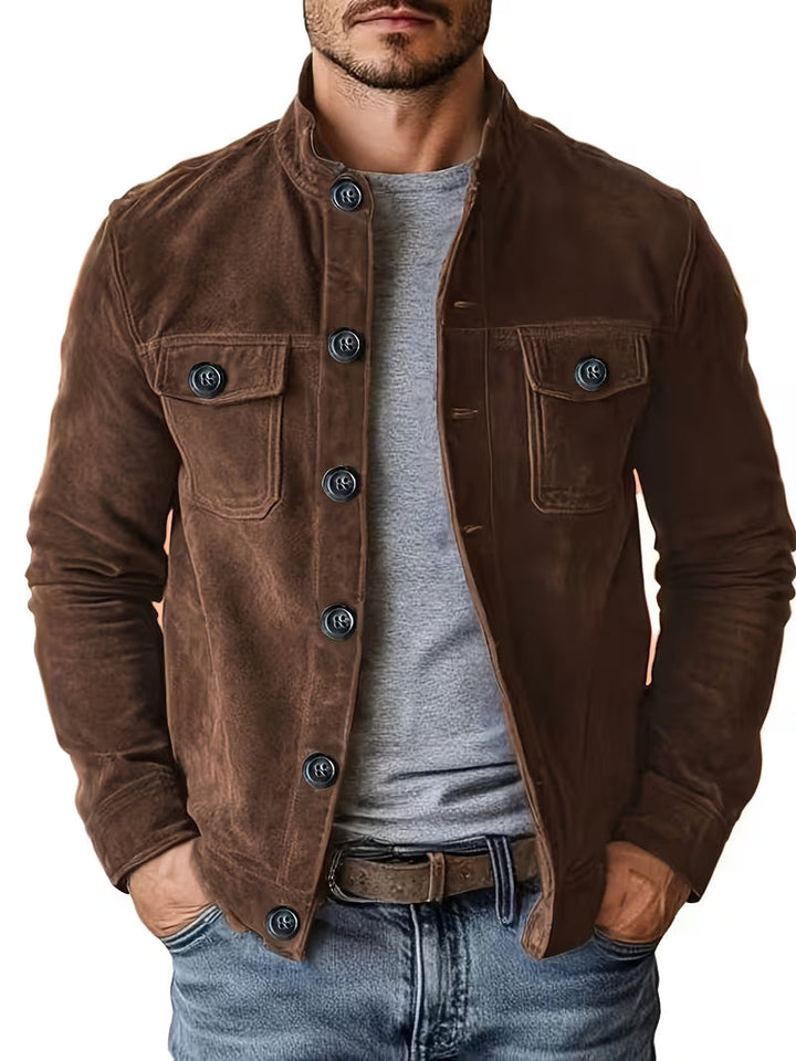 Jelil - Chaqueta De Ante Con Dos Bolsillos Delanteros