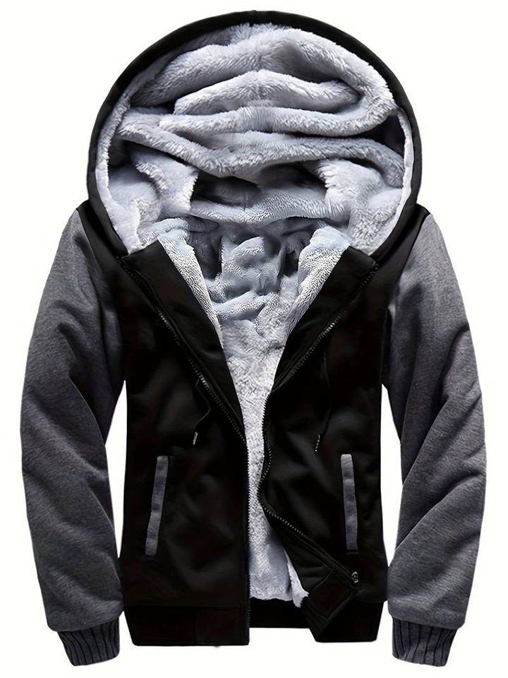 Oziel - Chaqueta Cálida De Forro Polar Con Capucha y Cremallera