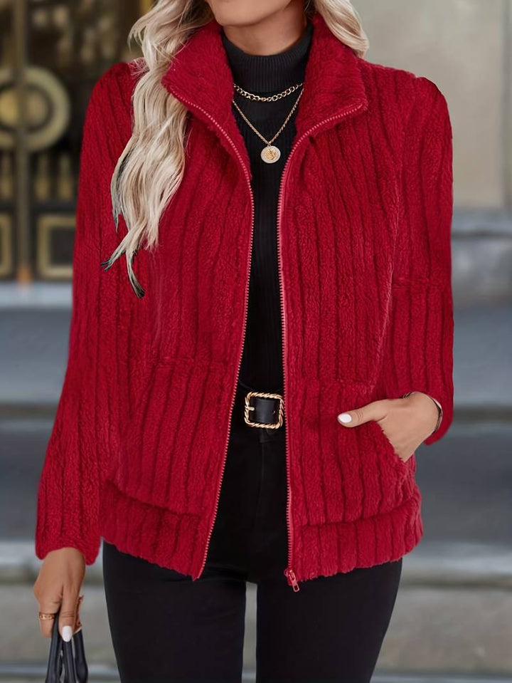 Zoharia - Elegante Chaqueta de Invierno de Manga Larga Con Bolsillo