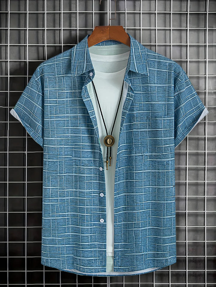 Haroyan - Camisa Elegante Con Estampado De Rayas a Cuadros