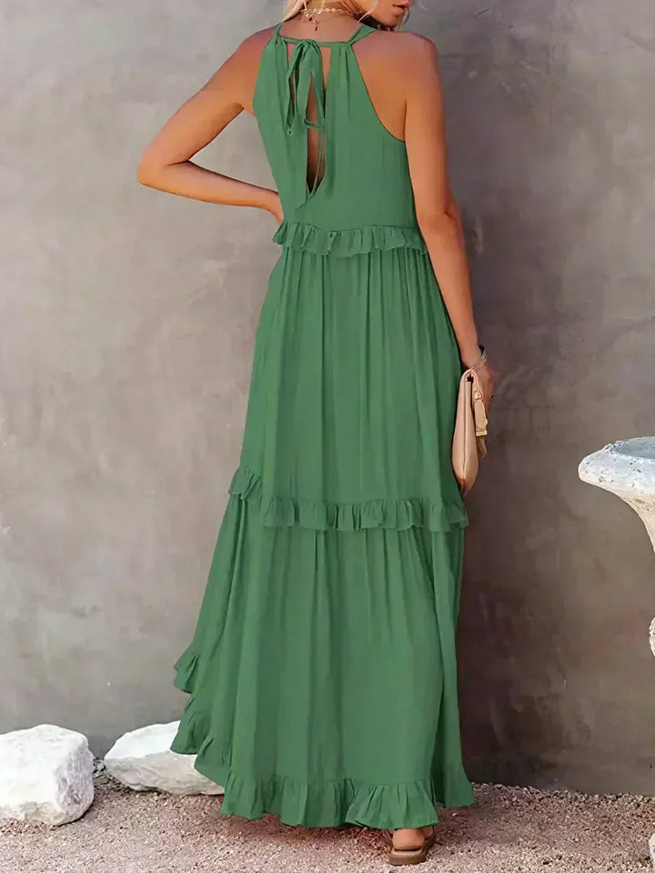 Hayley - Elegante Vestido Sin Mangas Con Volantes