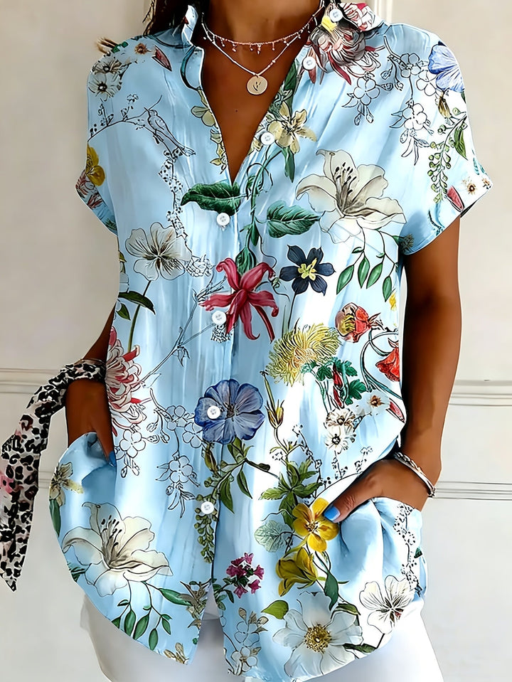 Nabilah - Camiseta Informal De Manga Corta Con Estampado Floral