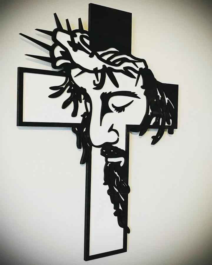 ChristCraft - Letrero Metálico con la cruz de Jesús Decoración de Pared con Cristo