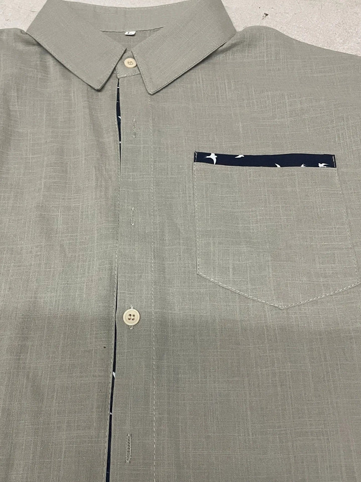 Trofim - Camisa Elegante Con Estampado De Pájaros