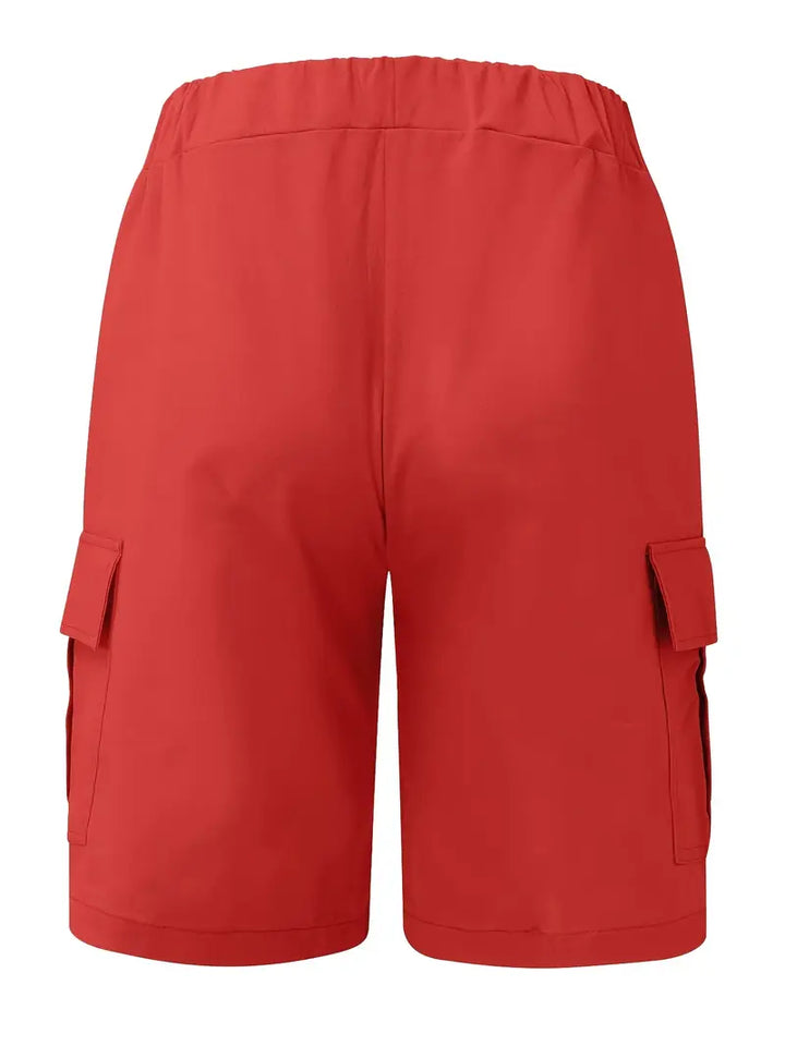Jelte - Pantalones Cortos Cargo Informales Sin Elasticidad y Con Cordón