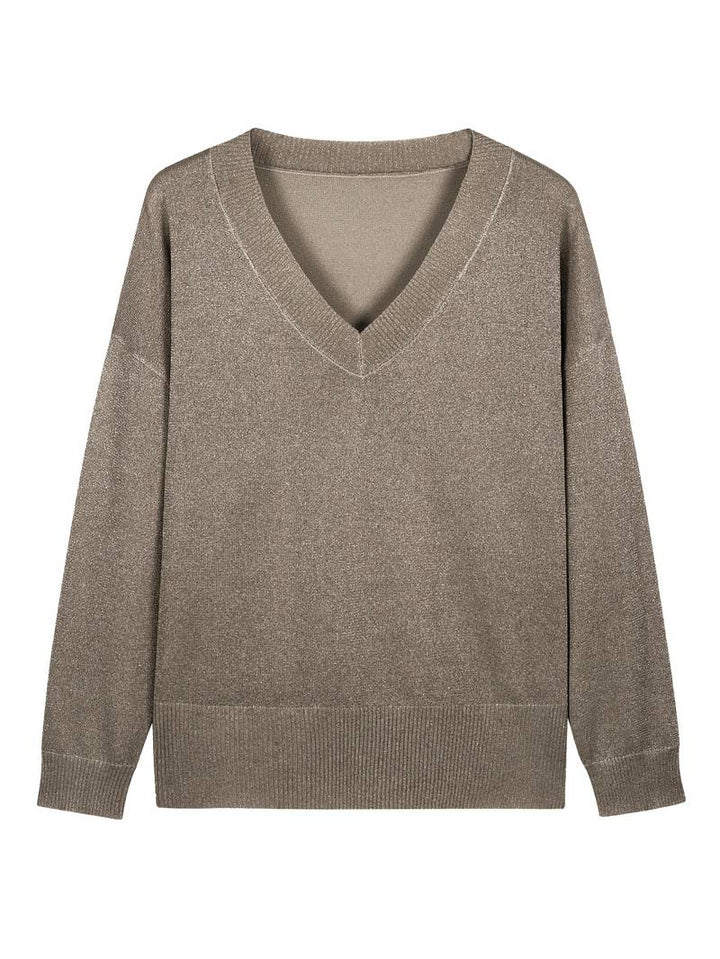 Migle - Jersey de Manga Larga Con Cuello En V