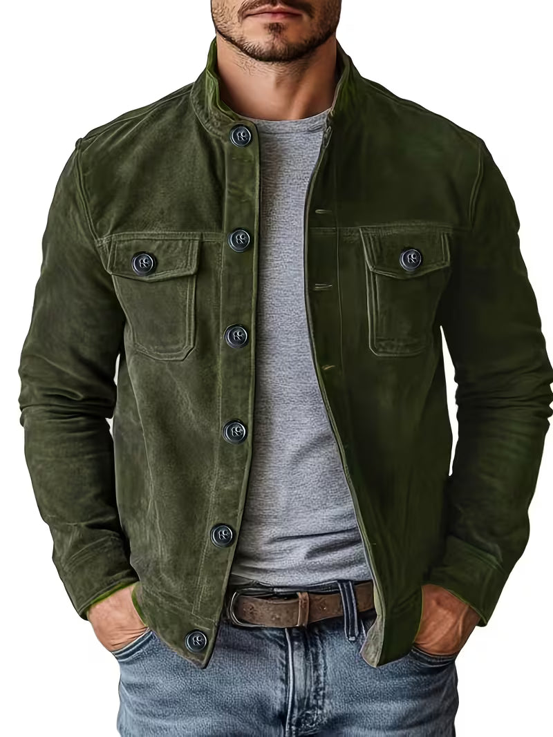 Jelil - Chaqueta De Ante Con Dos Bolsillos Delanteros