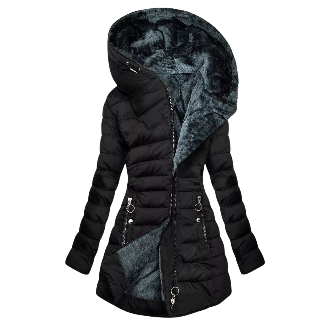 Ruchmira - Abrigo Acolchado Impermeable Con Capucha y Forro Polar