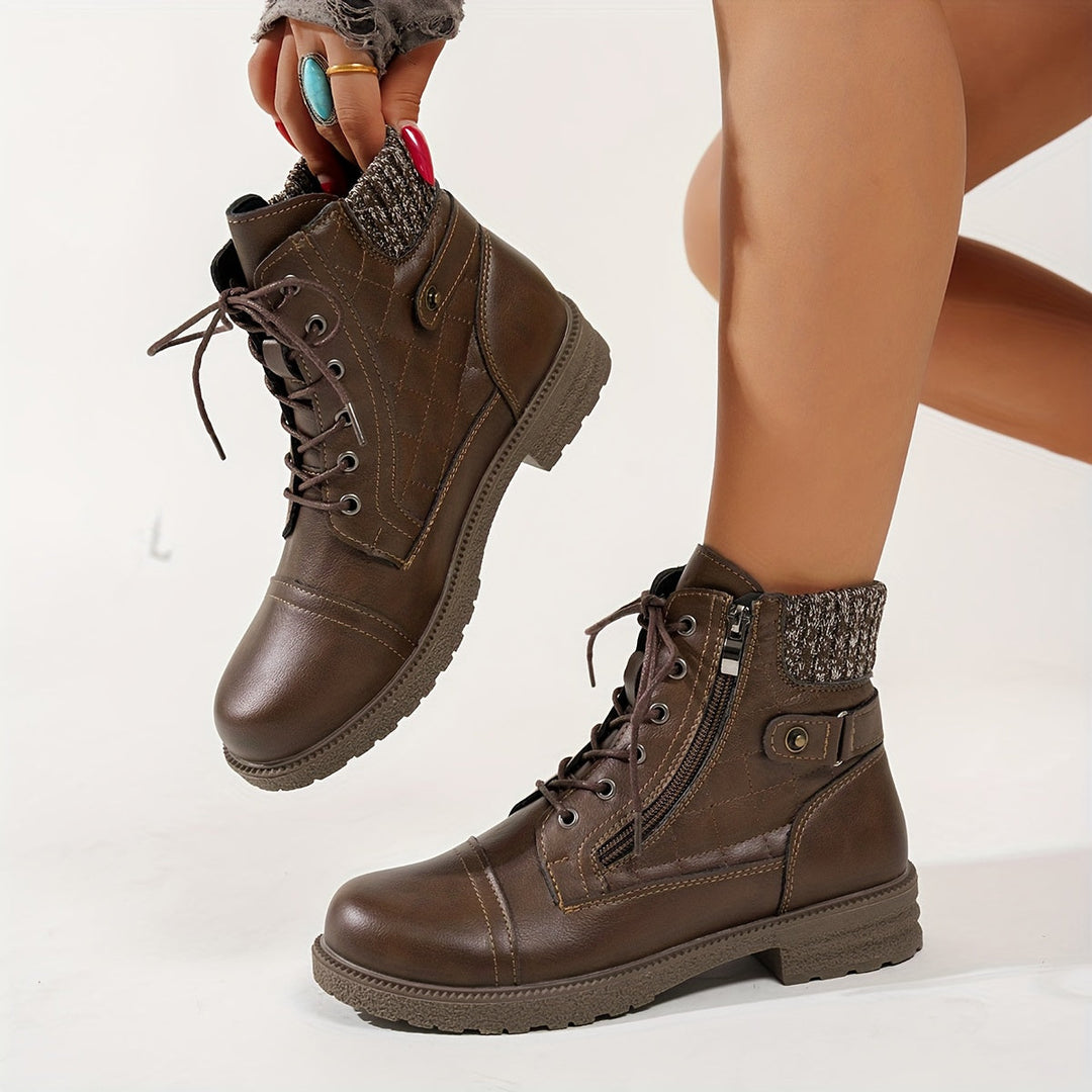 Alfrida - Botines Con Cordones y Puños de Punto