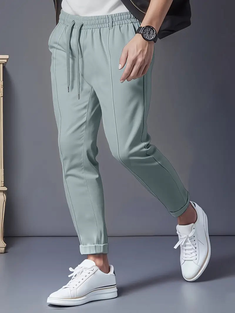 Crawford - Informal Ajuste Entallado Pantalones Con Cintura Elástica