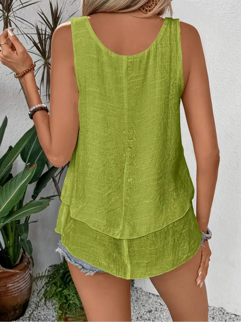 Cressida - Camiseta Sin Mangas Con Volantes En Mezcla De Viscosa