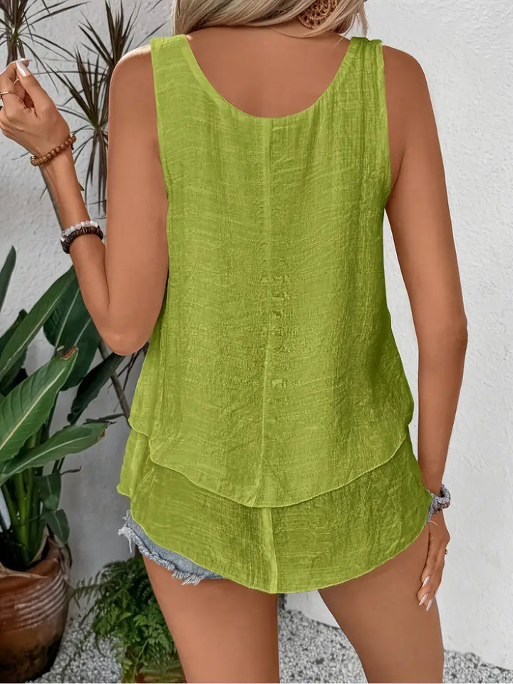 Cressida - Camiseta Sin Mangas Con Volantes En Mezcla De Viscosa