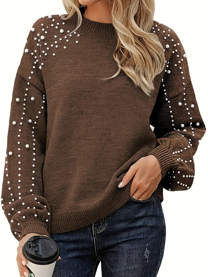 Quinlee - Jersey De Manga Larga y Cuello Redondo