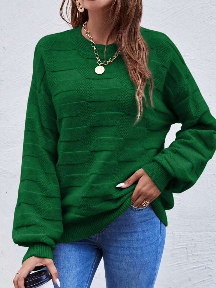 Annastina - Jersey Informal De Manga Larga Y Cuello Redondo