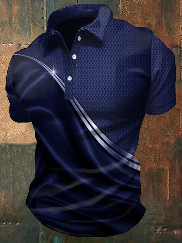 Polo Informal De Manga Corta Estilo Ejecutivo Con Degradado De Color Para Hombre