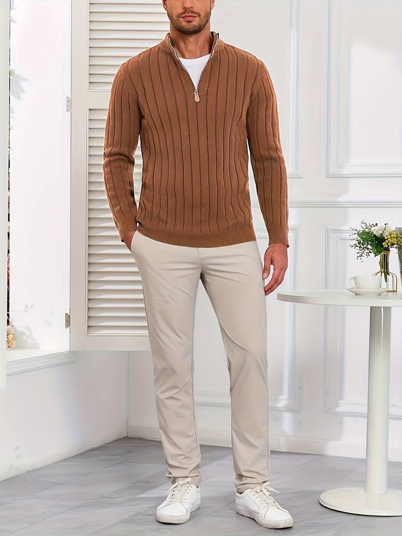 Yedidya - Jersey de Manga Larga Informal de Punto