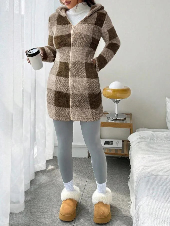 Tissaia - Chaqueta Con Capucha y Cremallera Elegante
