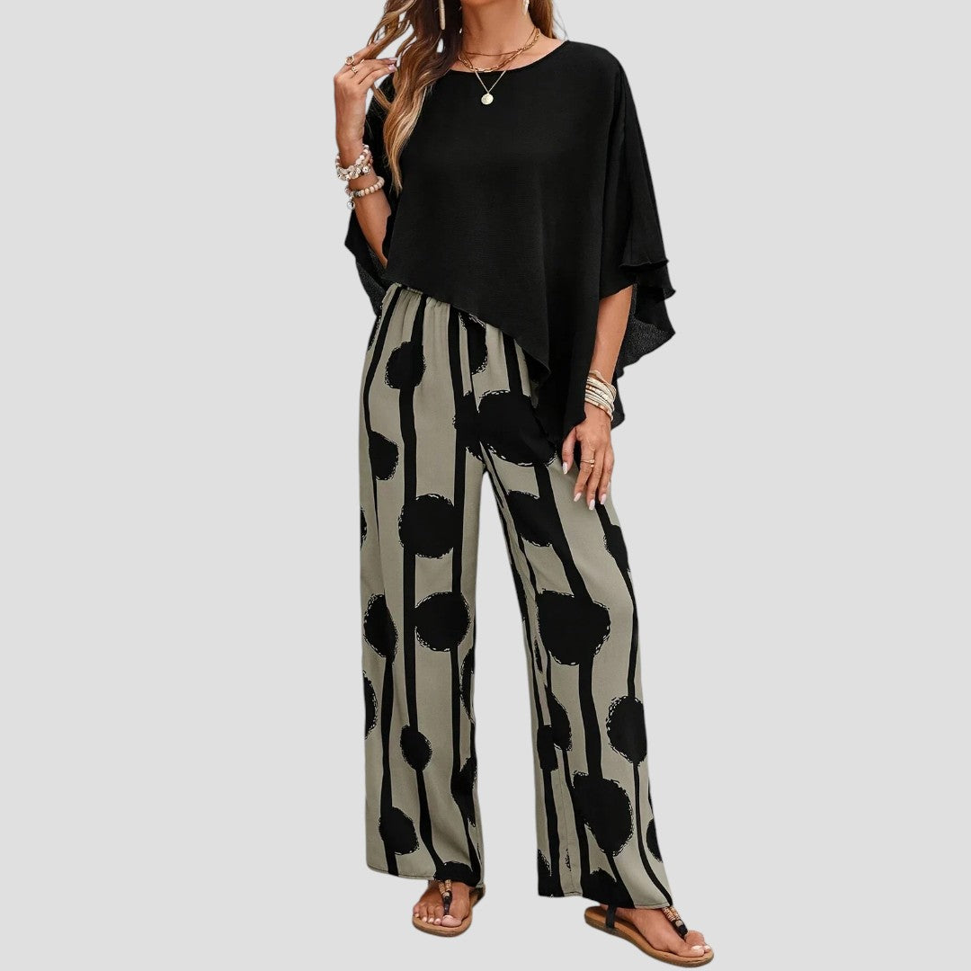 Paolina - Elegante Conjunto de Dos Piezas Estampado