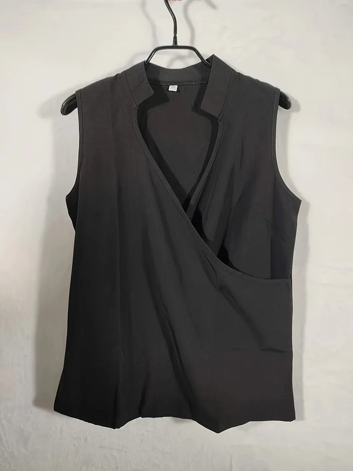 Cebulska - Elegante Sin Mangas Sobrepelliz Blusa