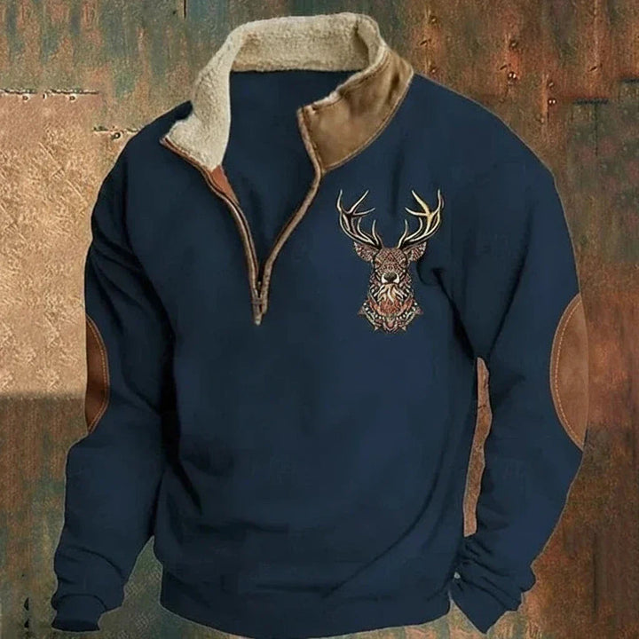 Nohan - Sudadera Elegante Con Estampado De Ciervos