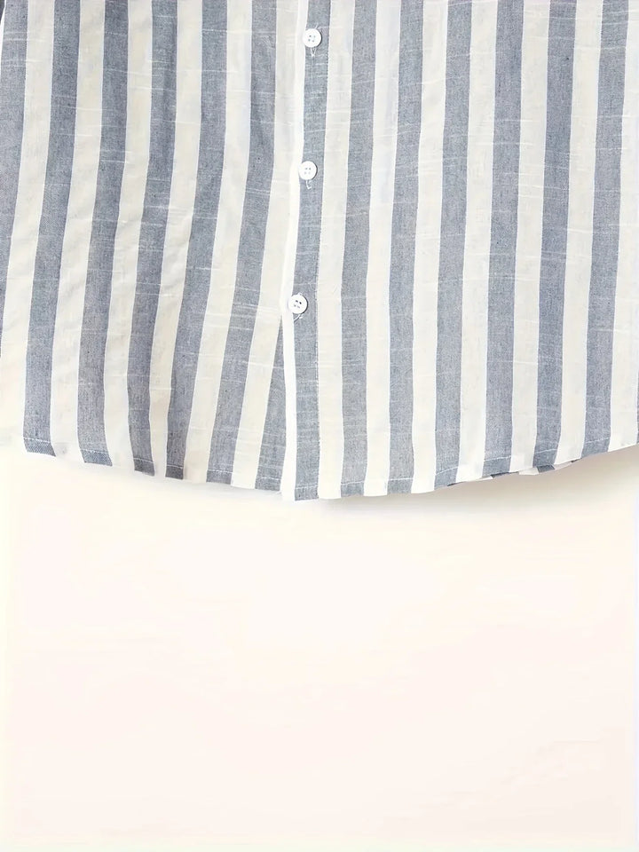 George - Camisa Elegante De Manga Larga a Rayas
