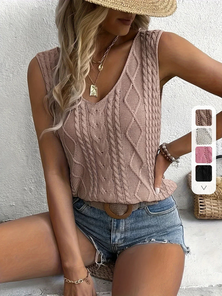 Juno - Top Informal Sin Mangas Con Cuello En V