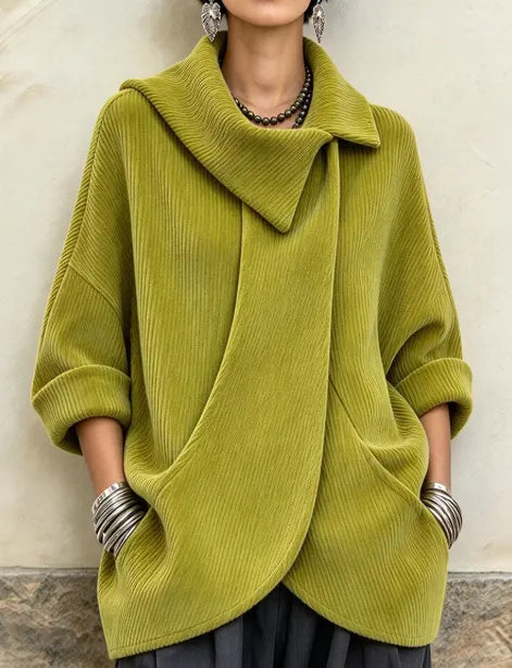 Lenneke - Chaqueta Oversize Con Cuello Asimétrico y Bolsillos
