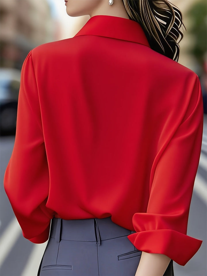 Elenochka - Elegante Camisa Abotonada De Manga Larga