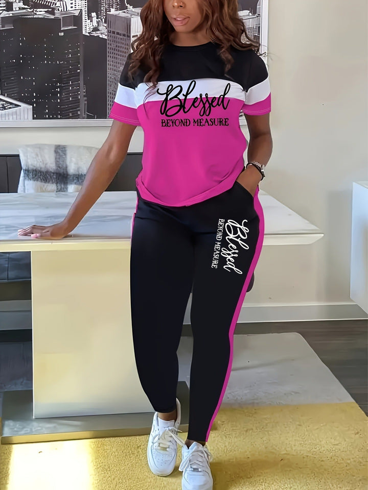 Fotini - Traje Deportivo Casual De Verano A La Moda Con Contrastes De Color
