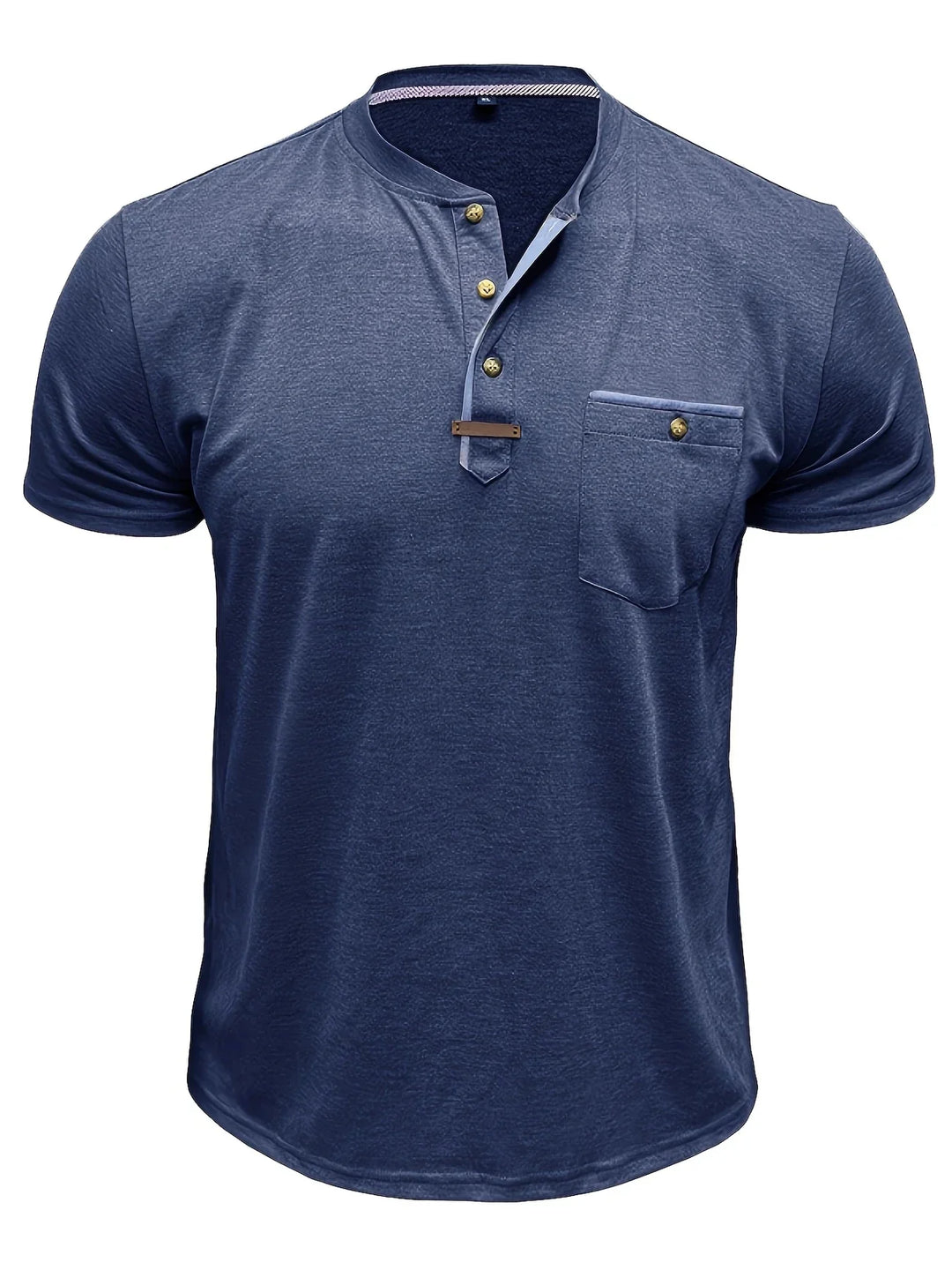 Saxon - Camiseta Elegante De Cuello Redondo Con Bolsillo