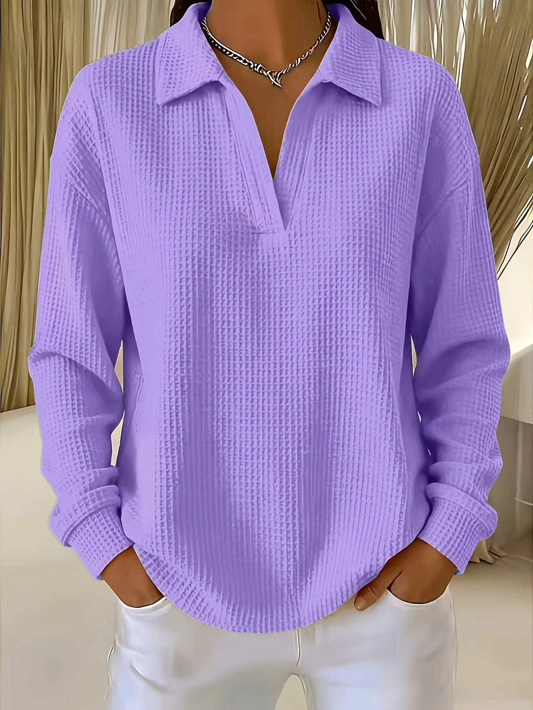 Daphnie - Camisa Elegante Con Cuello De Polo