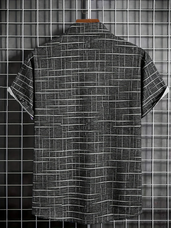 Haroyan - Camisa Elegante Con Estampado De Rayas a Cuadros