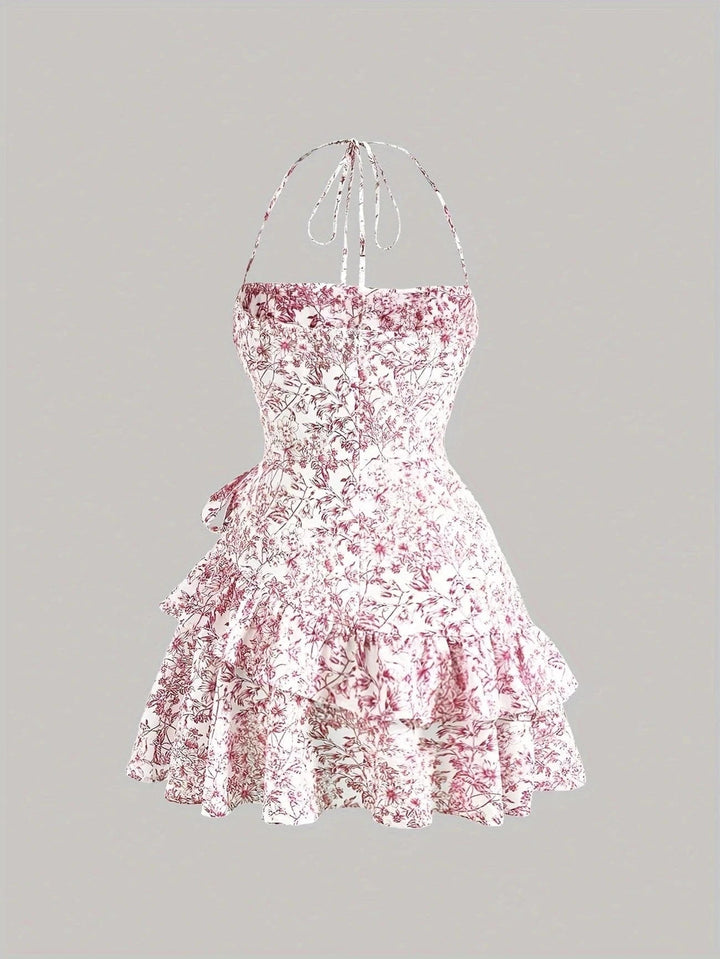 Ortagus - Vestido Floral Con Volantes