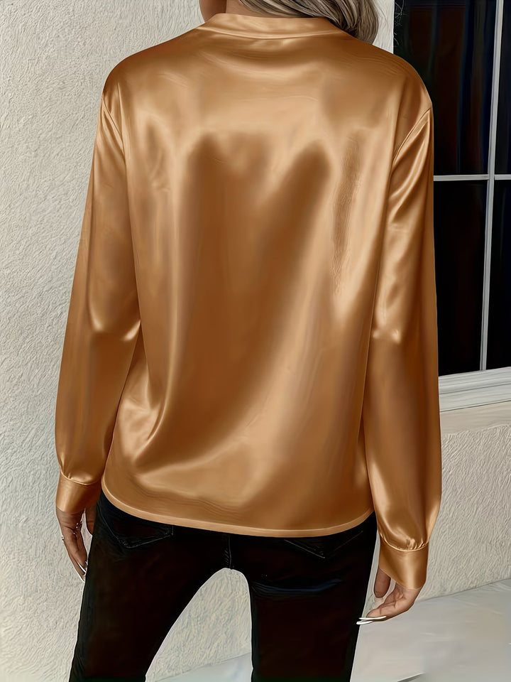 Ronika - Blusa De Manga Larga Con Cuello En V
