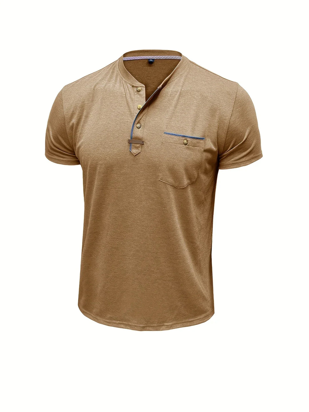 Saxon - Camiseta Elegante De Cuello Redondo Con Bolsillo