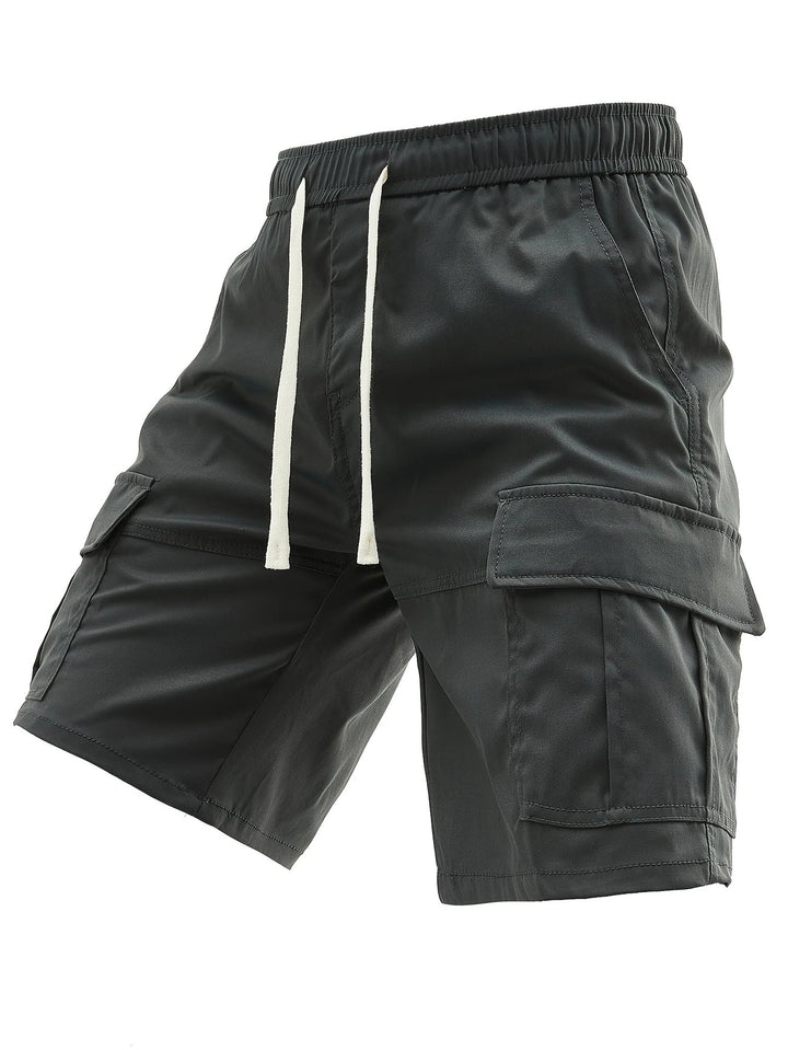 Lewand - Pantalones Cortos Cargo Elegantes y Holgados Con Bolsillo Lateral