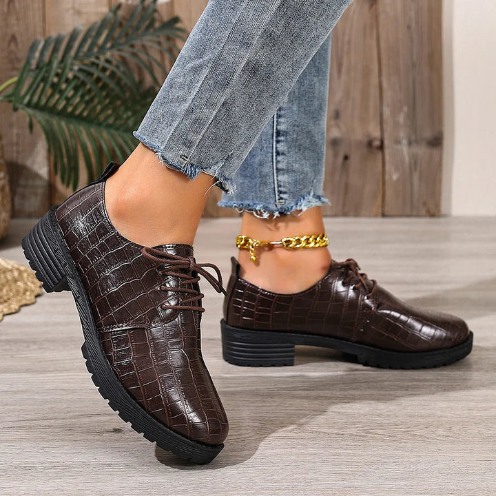 Niyra – Zapatos Derby Con Cordones y Suela Gruesa