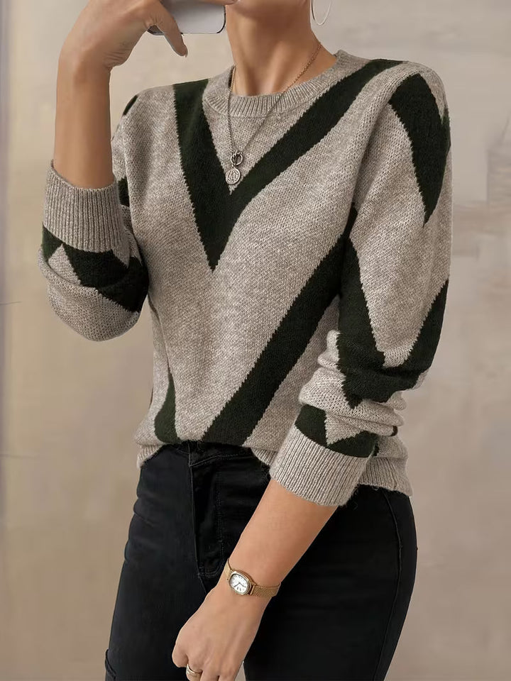 Minaza - Jersey De Cuello Redondo Con Estampado Geométrico