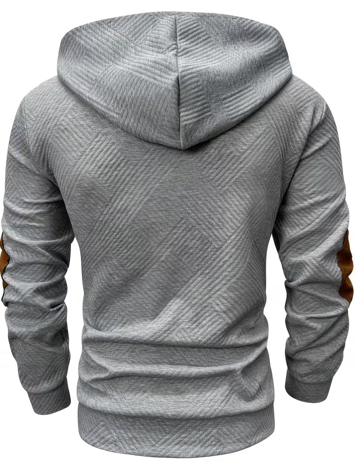 Alejandro - Sudadera Con Capucha y Textura Con Parches en Los Codos en Color de Contraste