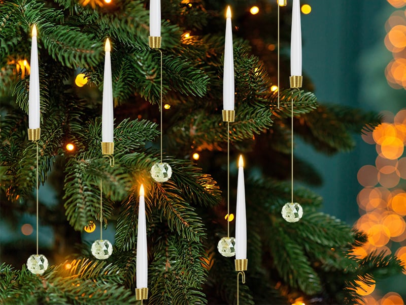 TreeLume - Velas LED Para árboles De Navidad Con Gancho Para Bola De Cristal