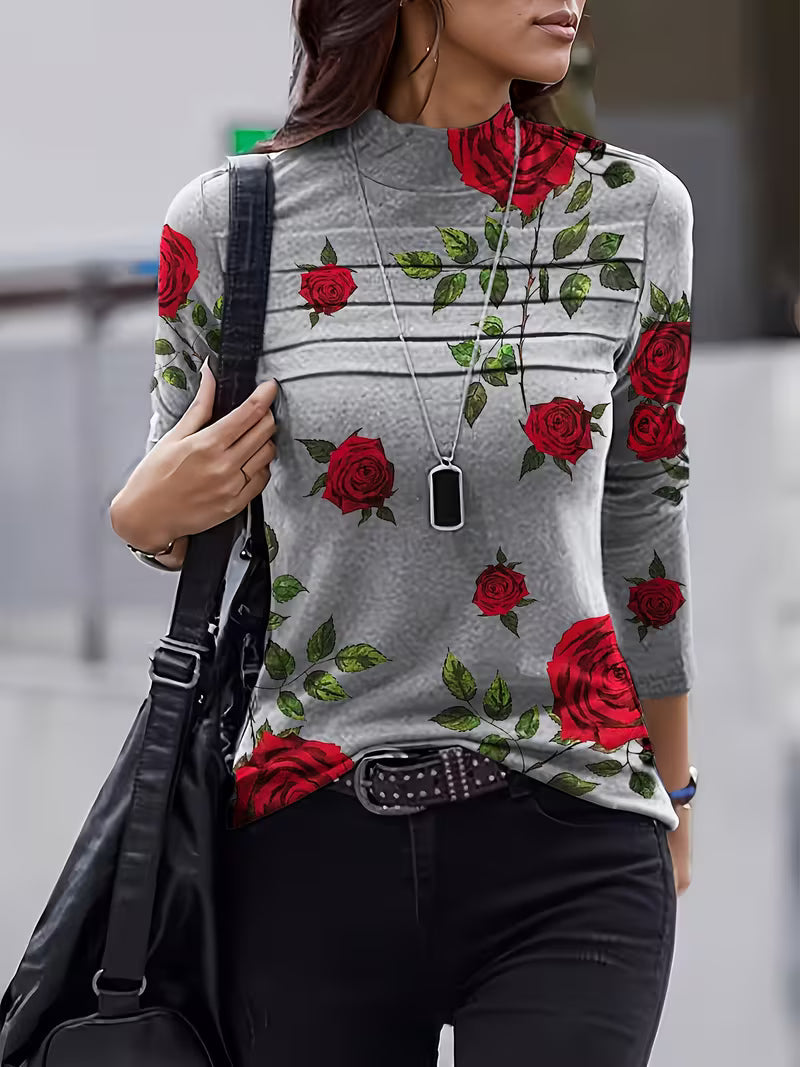 Zunni - Top De Cuello Alto Con Estampado Floral