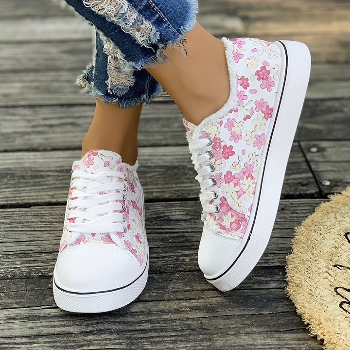 Bristy - Zapatos Con Cordones y Estampado Flores
