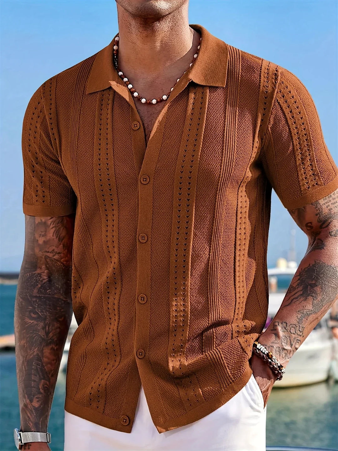 Semyon - Camisa De Punto Con Estampado Intrincado a La Moda