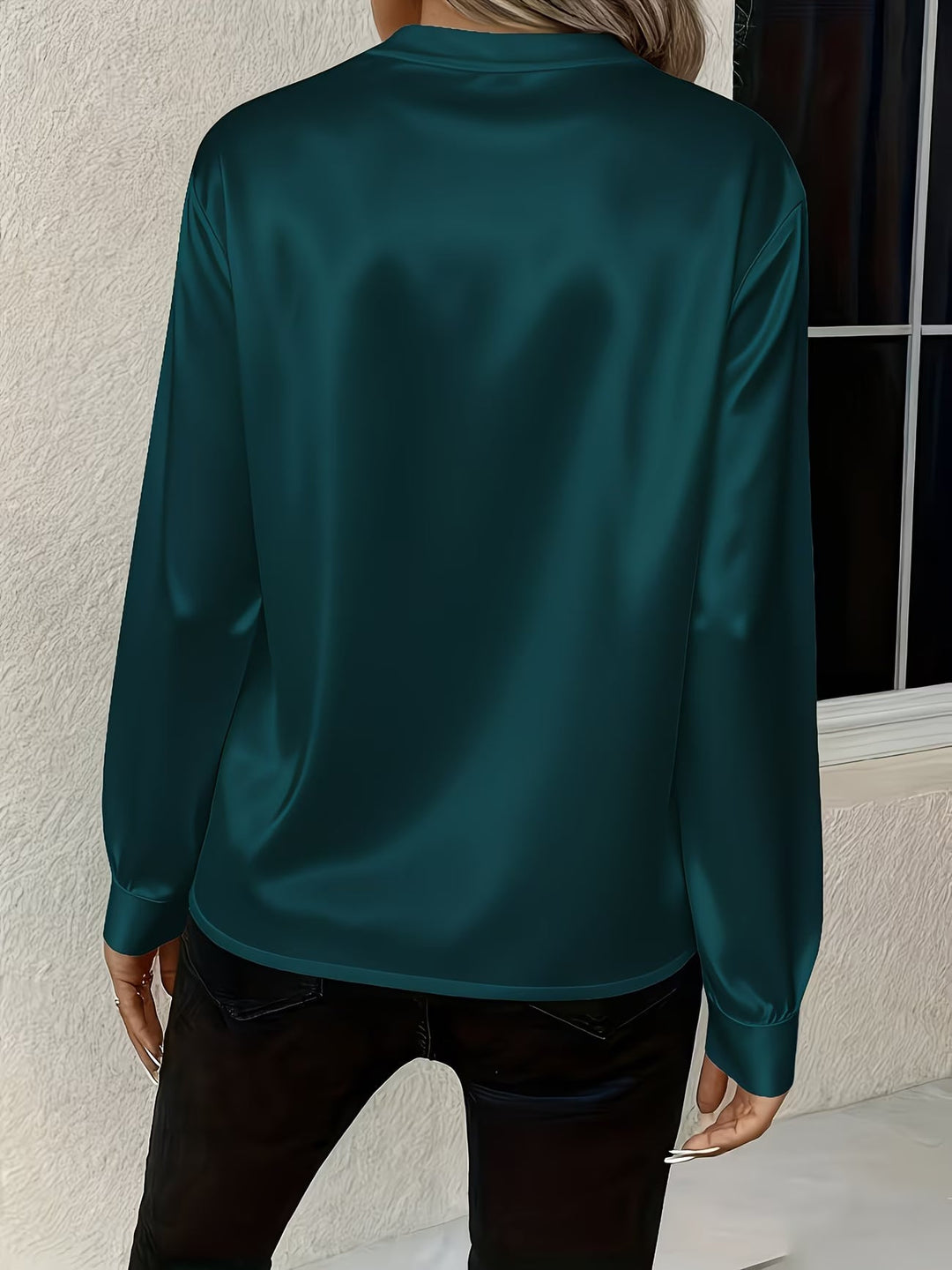 Ronika - Blusa De Manga Larga Con Cuello En V