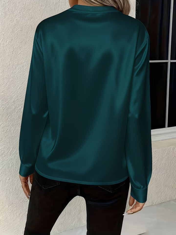 Ronika - Blusa De Manga Larga Con Cuello En V