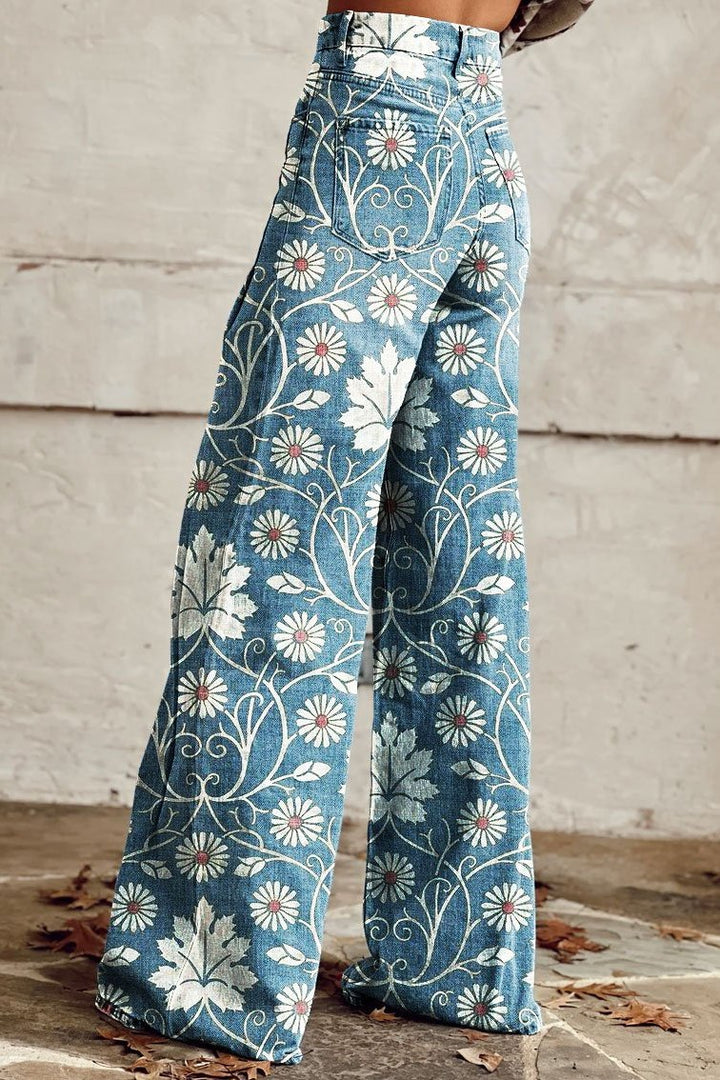 Mailin - Pantalones Anchos Con Estampado De Bengalas