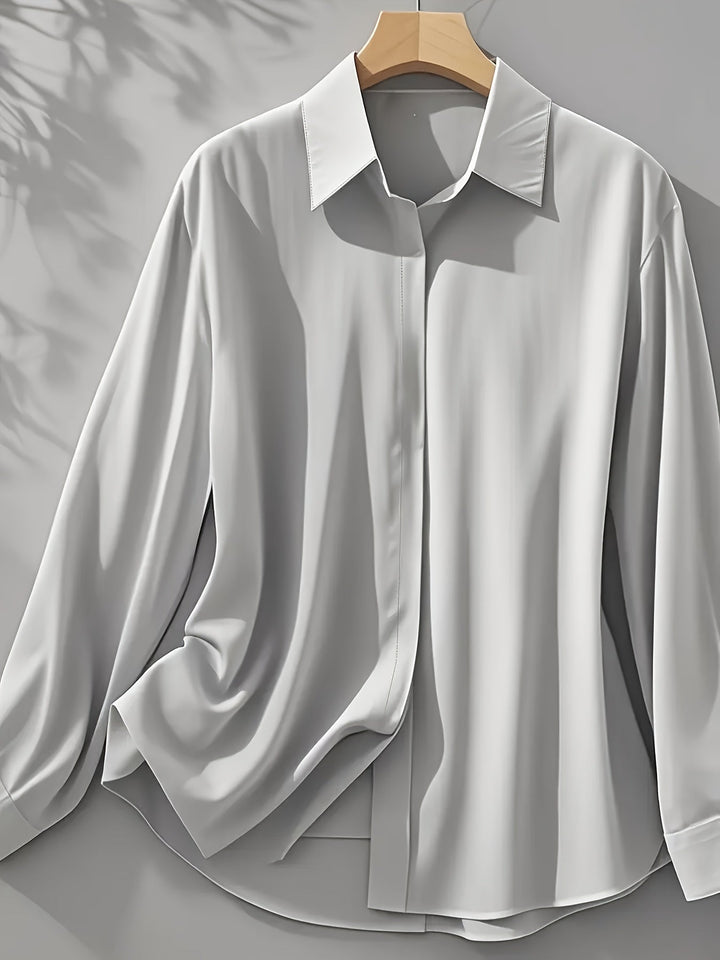 Elenochka - Elegante Camisa Abotonada De Manga Larga