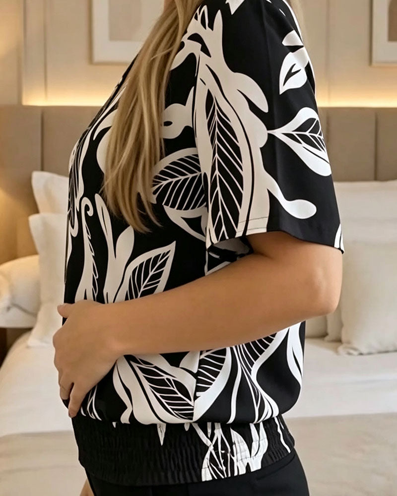 Isheba - Blusa Elegante De Manga Corta